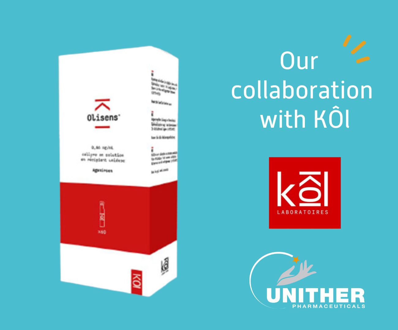 Laboratoire Kôl Olisens® eye drops, manufactured by Unither Pharmaceuticals